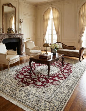 5' 2 x 8' 2 Hand Knotted Nain Persian Rug