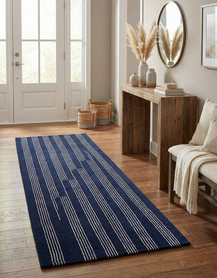 Detail image of  3' 3 x 10' Jill Zarin Striped Wool Runner Rug