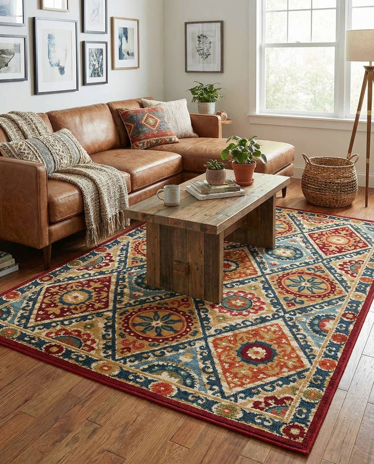 Detail image of 4' x 6' Easy-Clean Modern Indoor / Outdoor Rug