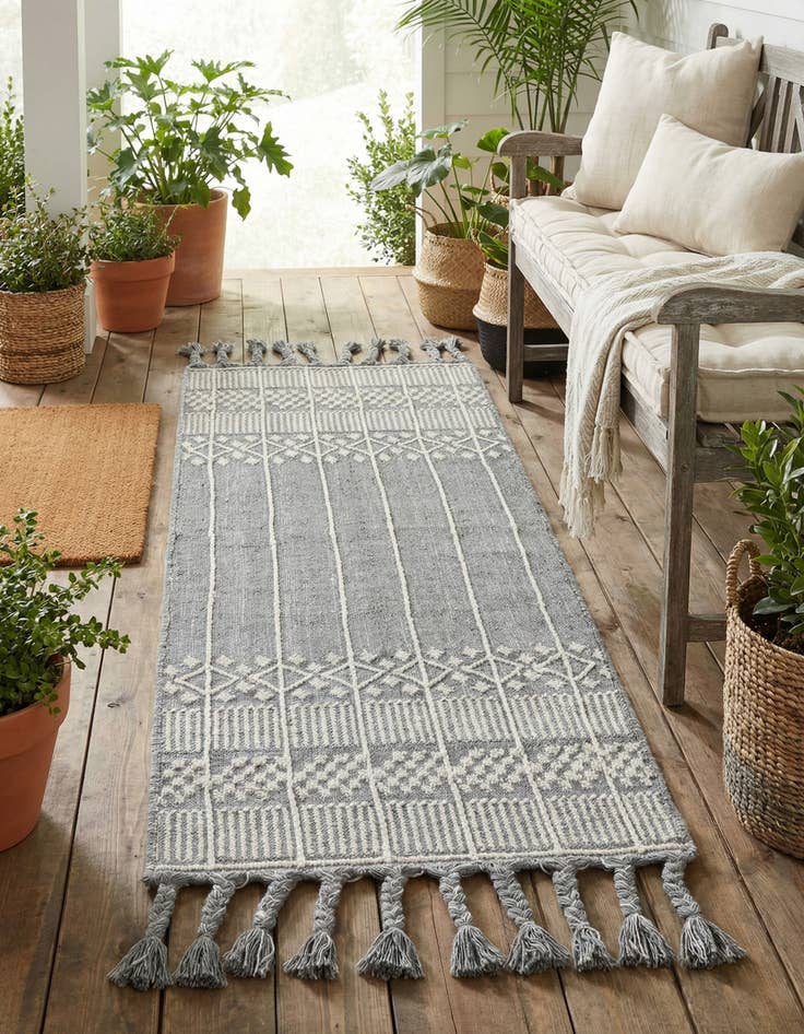 Detail image of 2' 2 x 5' 1  Washable Eco Bohemian Indoor / Outdoor Runner Rug