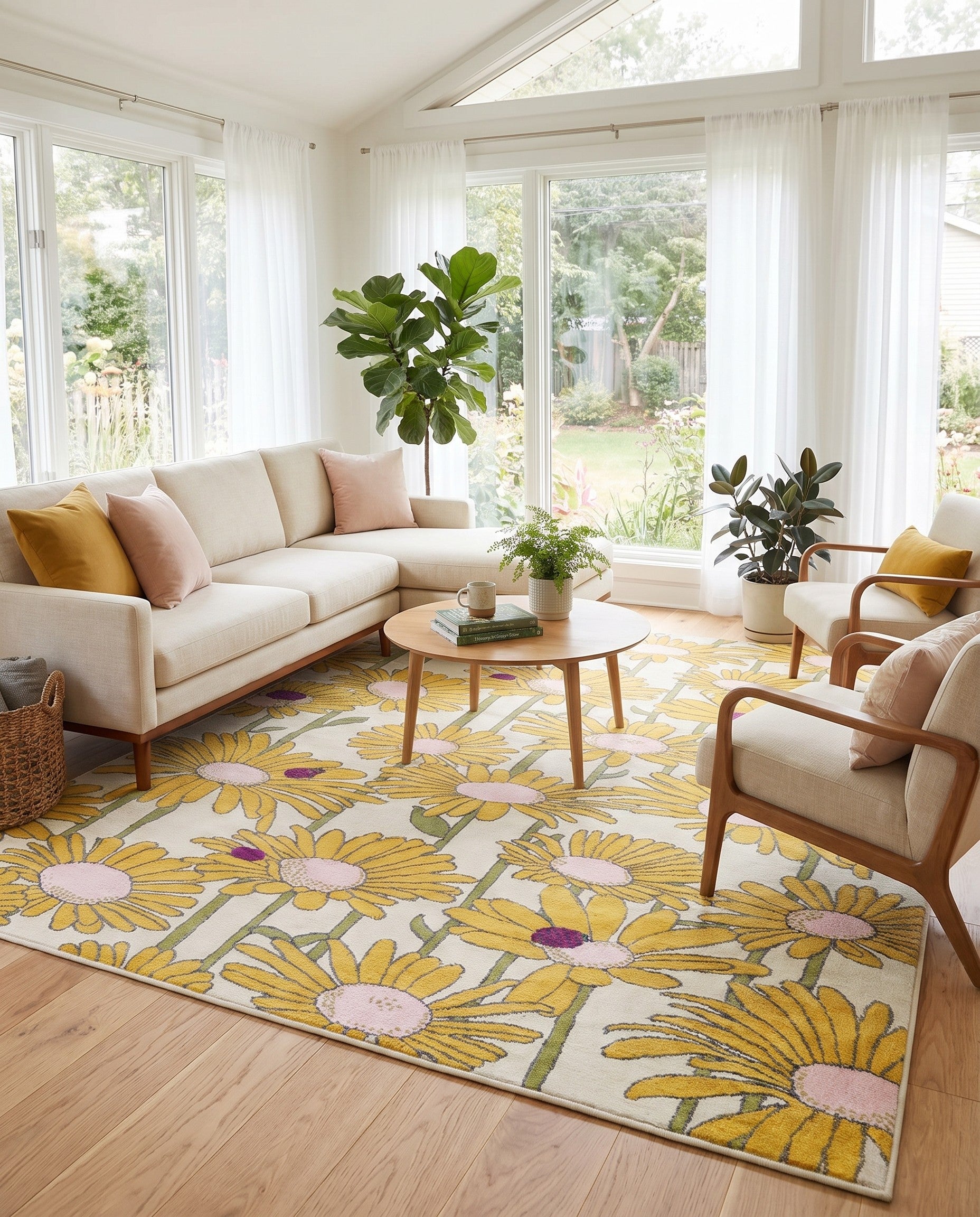 White Bloom Rug