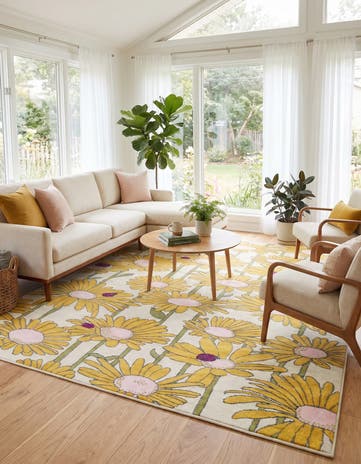 White Bloom Rug