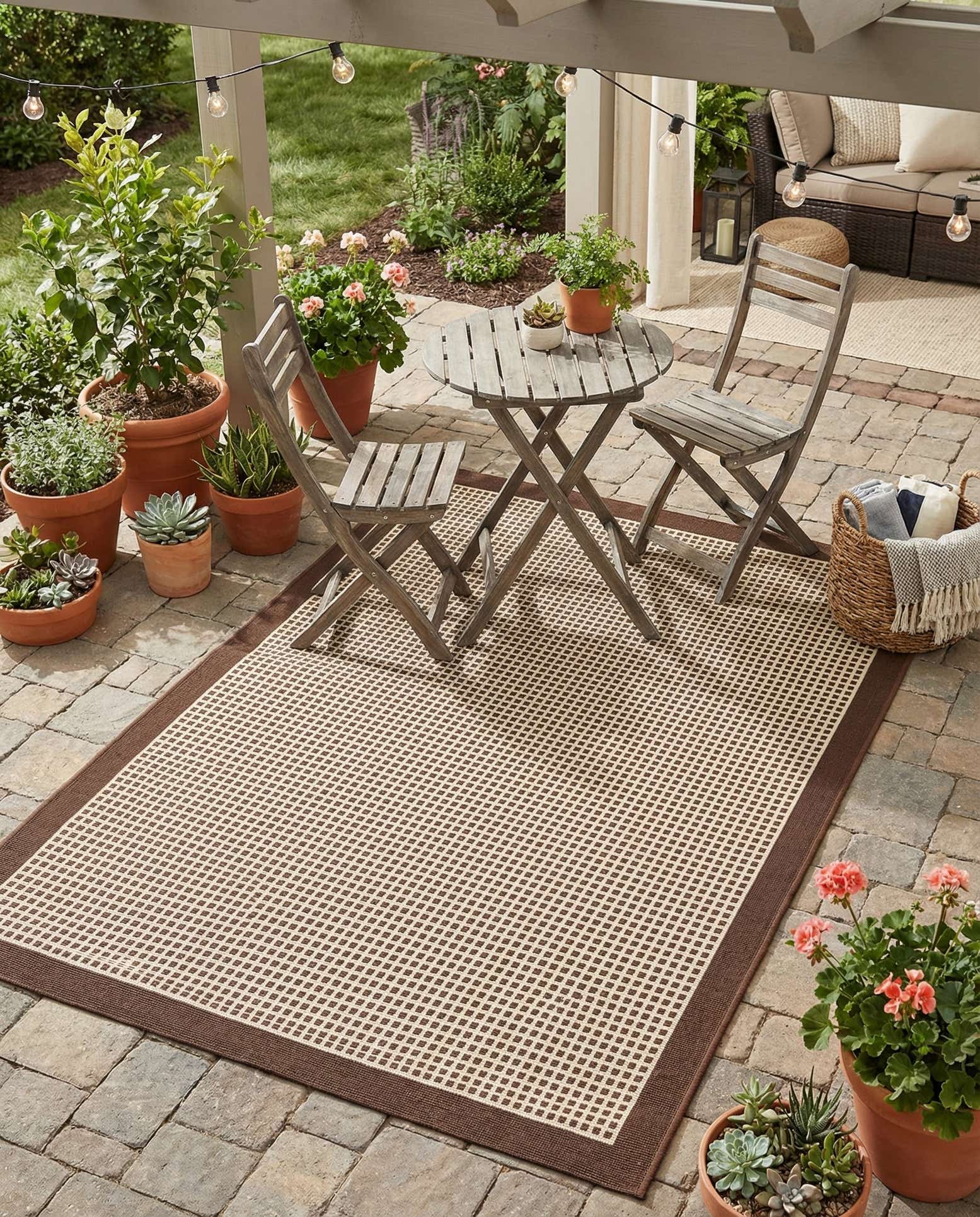 4' x 6' Easy-Clean Border Indoor / Outdoor Rug