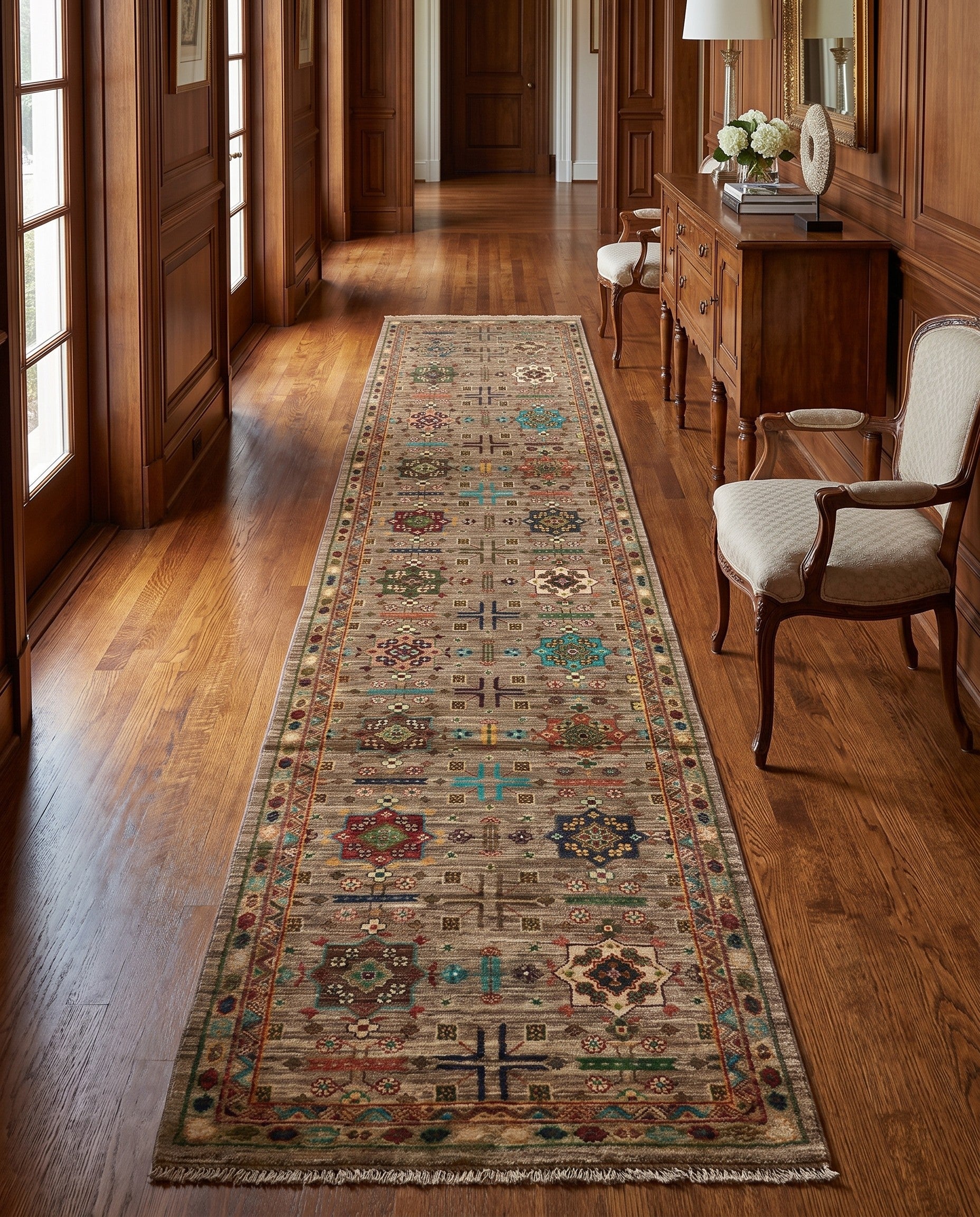 2' 7 x 10' 2 Hand Knotted Ariana Ziegler Runner Rug