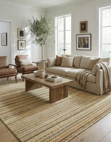 6' 4 x 9' 6 Hand Knotted Modern Ziegler Rug
