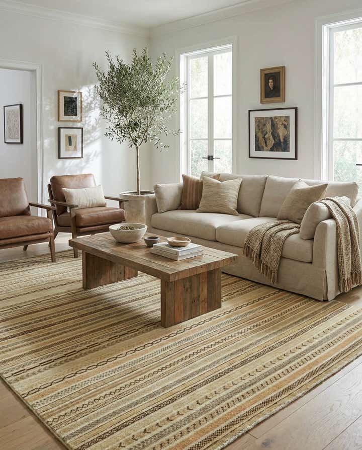 6' 4 x 9' 6 Hand Knotted Modern Ziegler Rug