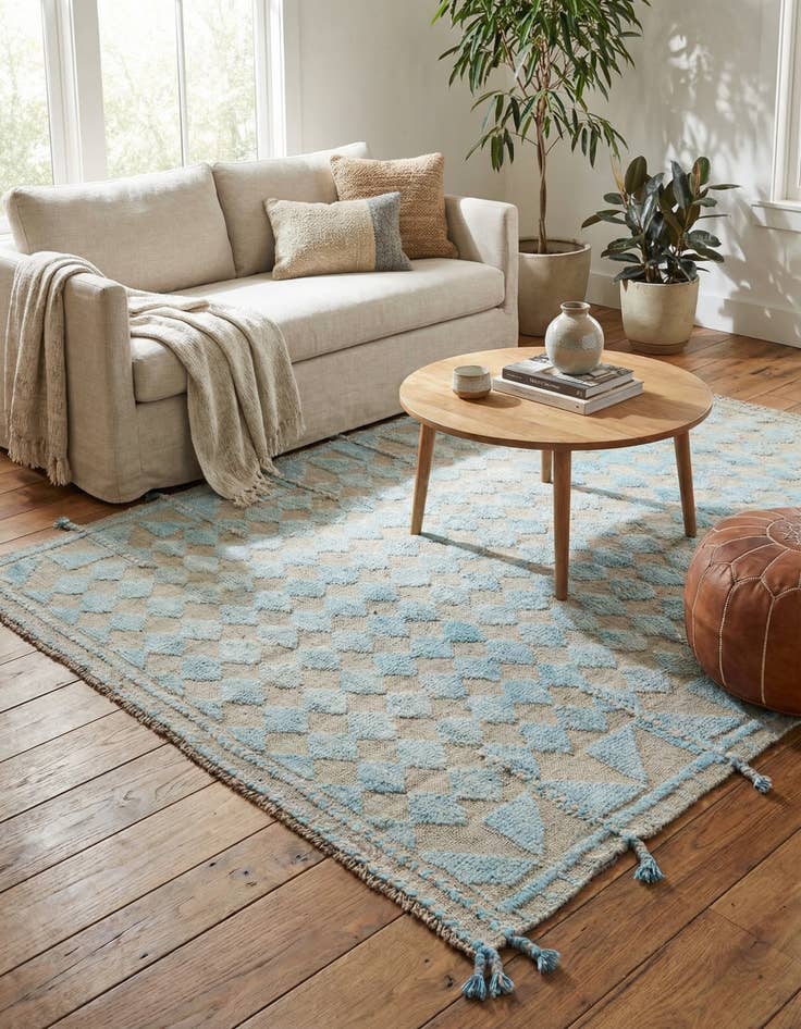 Detail image of 5' 2 x 7' 1  Hand Knotted Moroccan Wool Rug