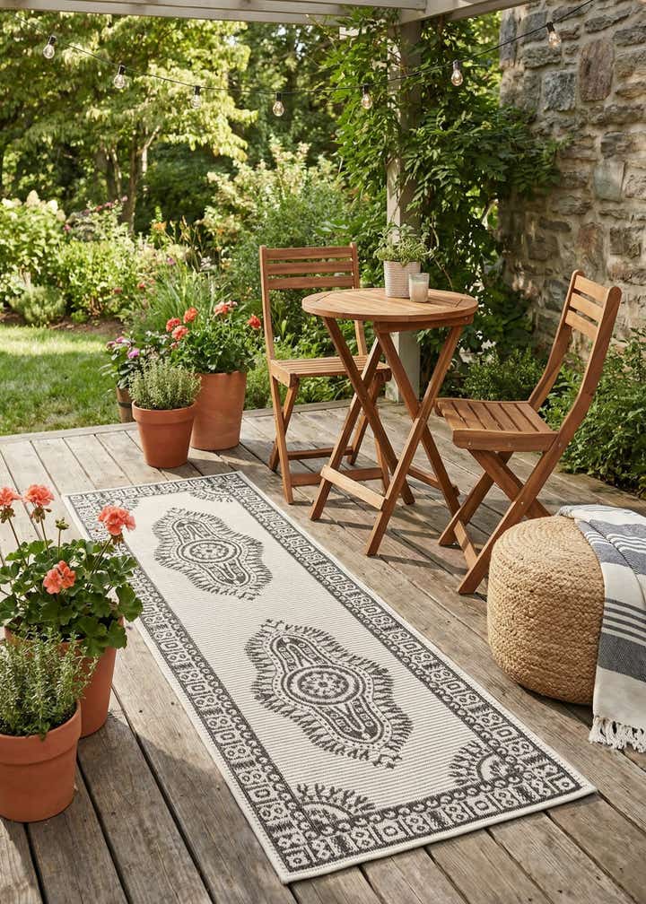 2' x 6' Easy-Clean Traditional Indoor / Outdoor Runner Rug