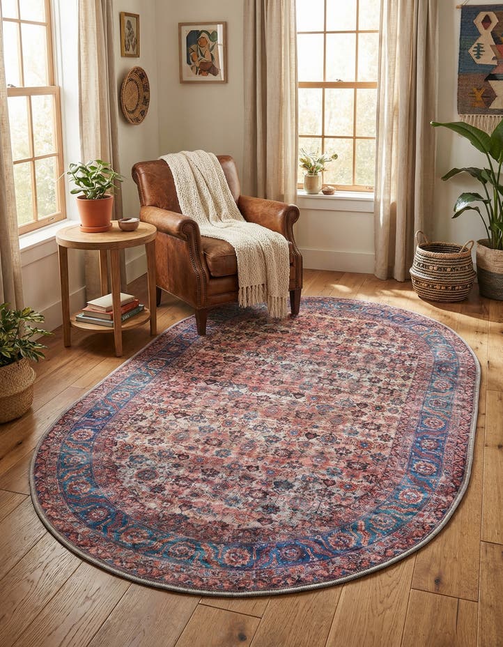 4' x 6' Washable Maahru Oval Rug