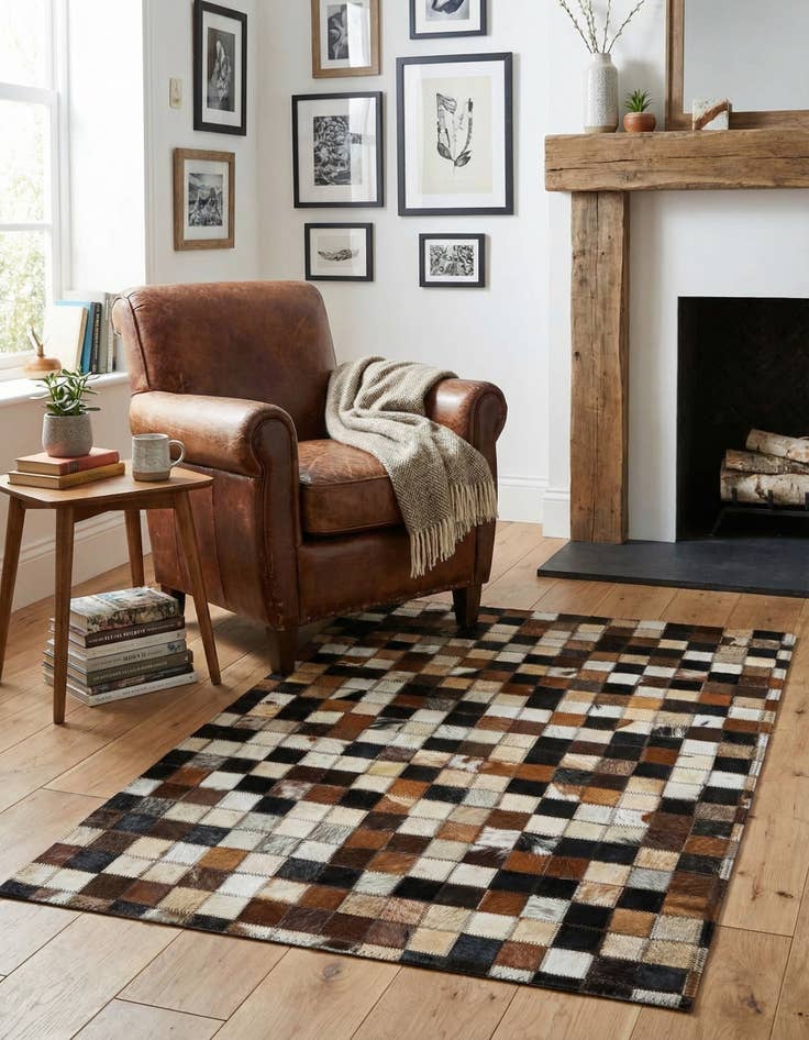 Detail image of 2' x 3' Cowhide Leather Rug