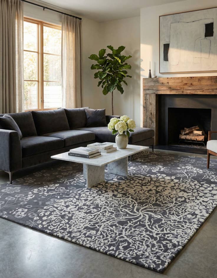 Detail image of 7' 8 x 10'  Hand Knotted Modern Himalaya Wool Rug