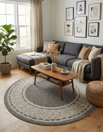 Gray SoHo Round Rug