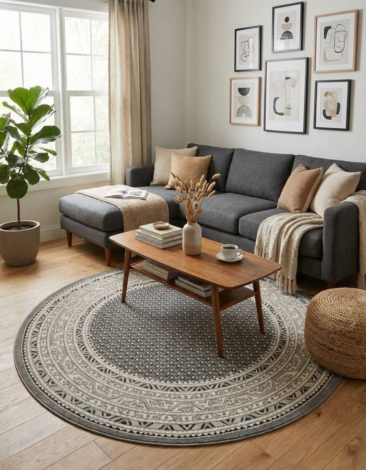 Detail image of 6' 1 x 6' 1 Tribeca Round Rug