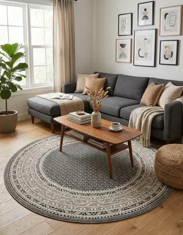 Gray SoHo Round Rug