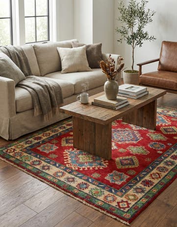 4' 1 x 5' 10 Hand Knotted Kazak Rug