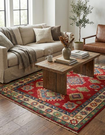 4' 1 x 5' 10 Hand Knotted Kazak Rug