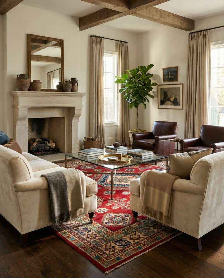 6' 5 x 9' 7 Hand Knotted Kazak Rug