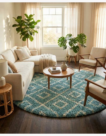 10' x 10' Trellis Shag Round Rug