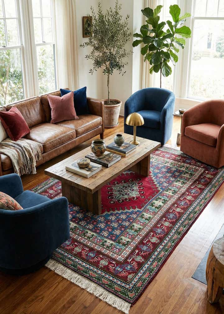 7' 4 x 10' 8 Hand Knotted Moroccan Wool Rug