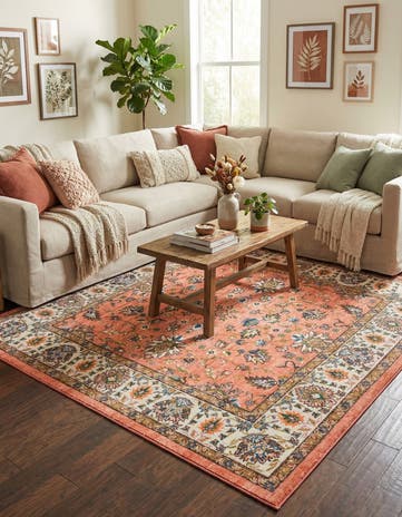 Salmon Medina Square Rug