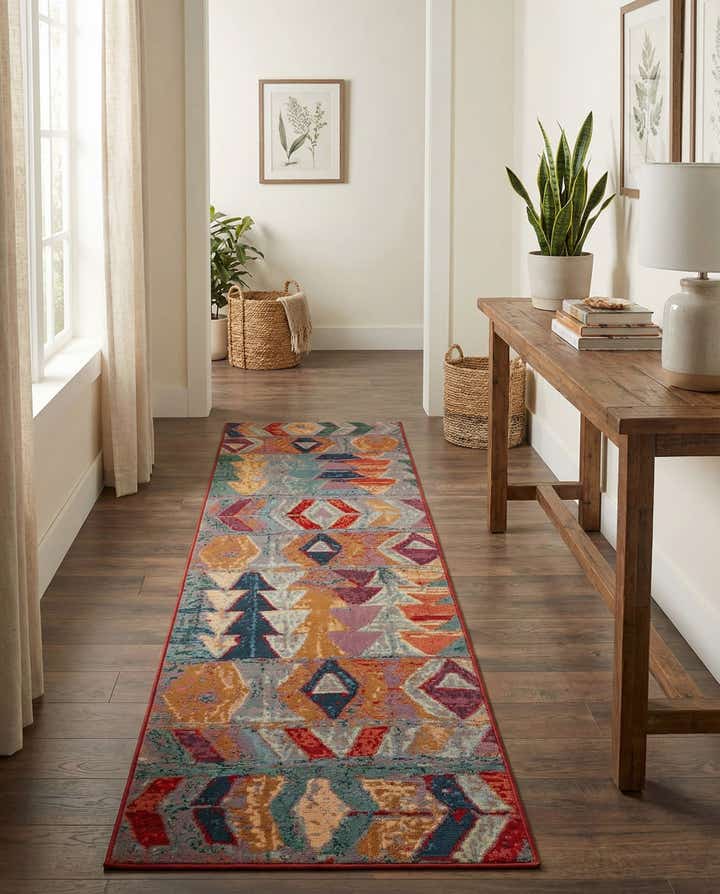 2' 7 x 11' Easy-Clean Modern Indoor / Outdoor Runner Rug