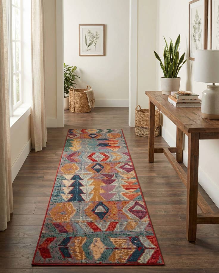 Detail image of 2' 7 x 11' Easy-Clean Modern Indoor / Outdoor Runner Rug