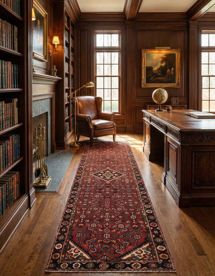 Detail image of 2' 7 x 9' 5 Hamedan Wool Runner Rug