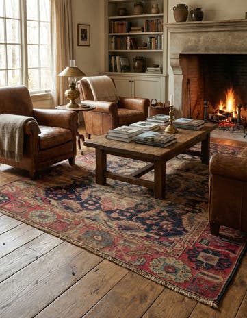 4' 1 x 6' 10 Hand Knotted Varamin Persian Wool Rug