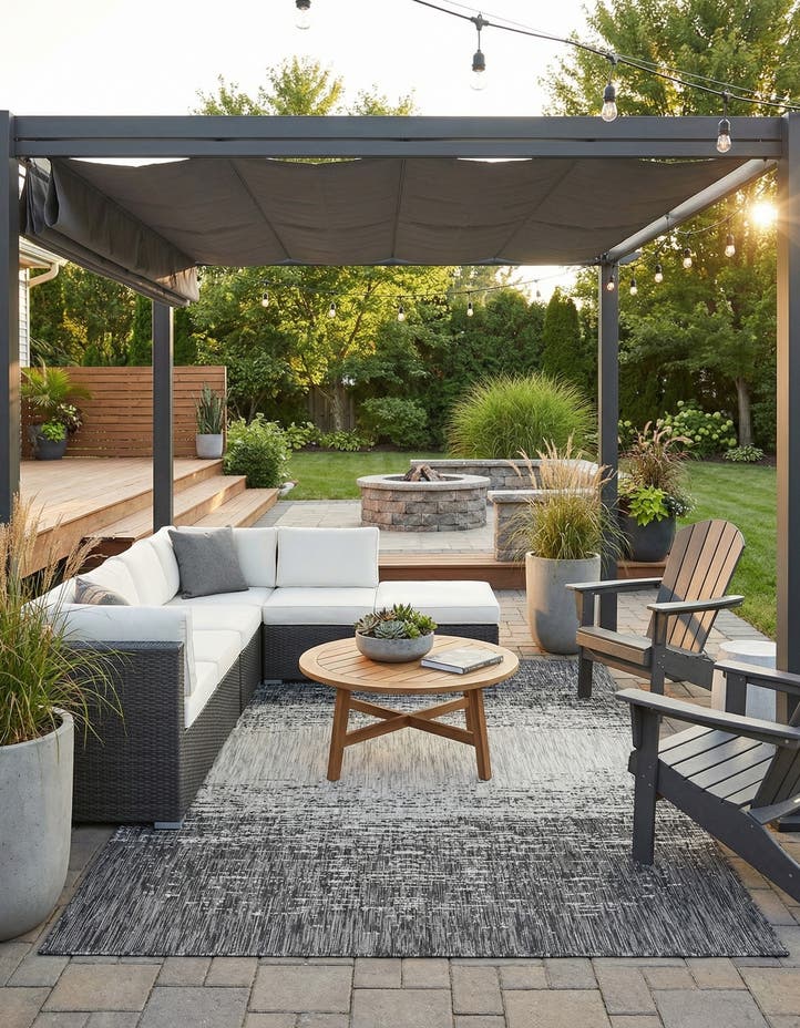 6' x 9' Easy-Clean Modern Indoor / Outdoor...