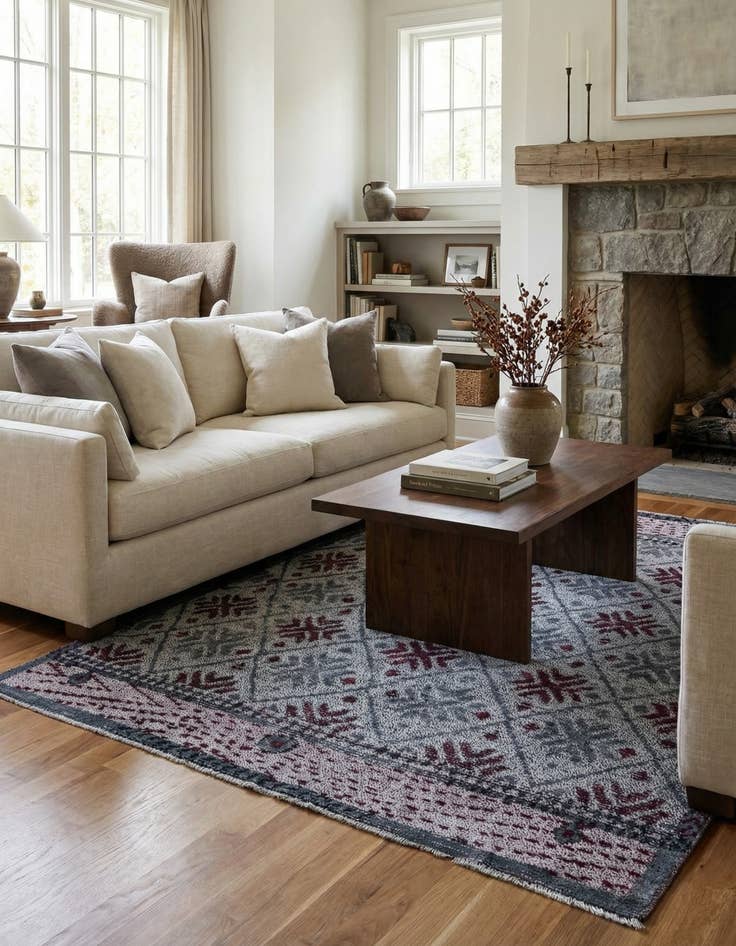 Detail image of 5' 9 x 8' 1  Hand Knotted Darya Wool Rug