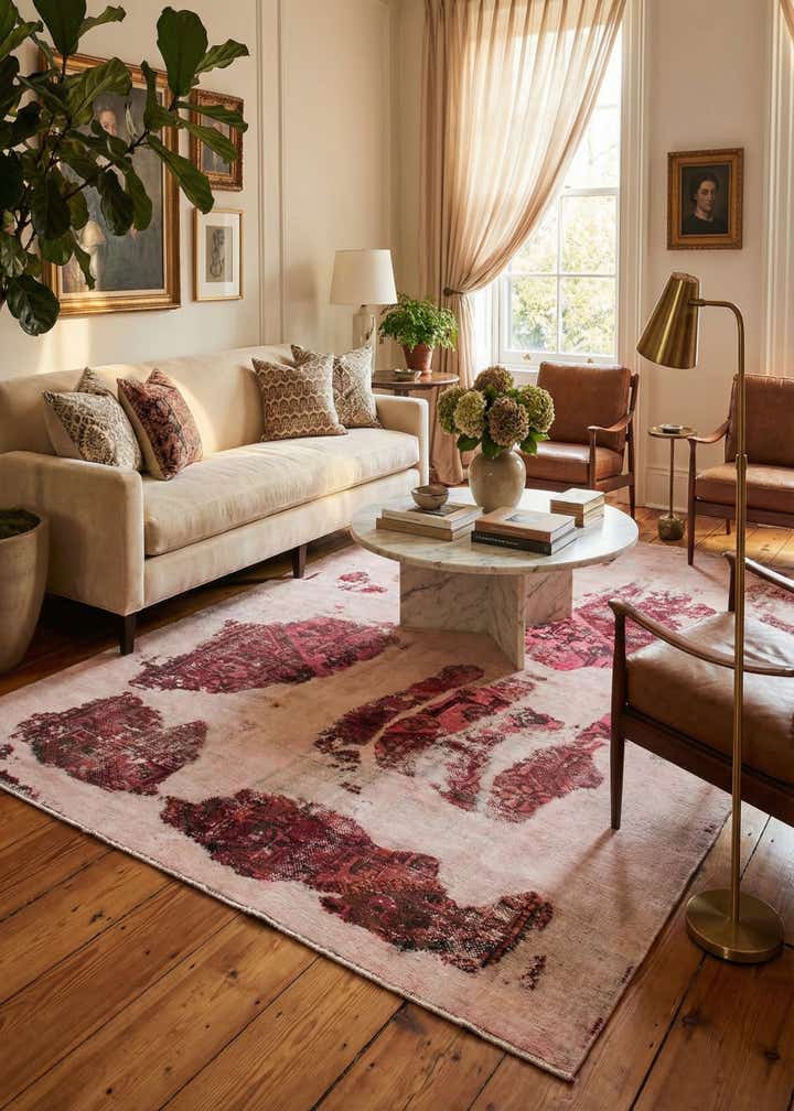 6' x 8' 5 Hand Knotted Ultra Vintage Persian Wool Rug