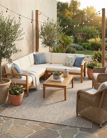 7' 10 x 11' Easy-Clean Solid Indoor / Outdoor Rug