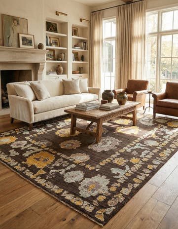 9' 3 x 12' 3 Hand Knotted Oushak Wool Rug