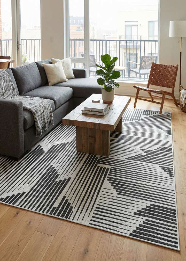 9' x 12' Easy-Clean Modern Indoor / Outdoor Rug