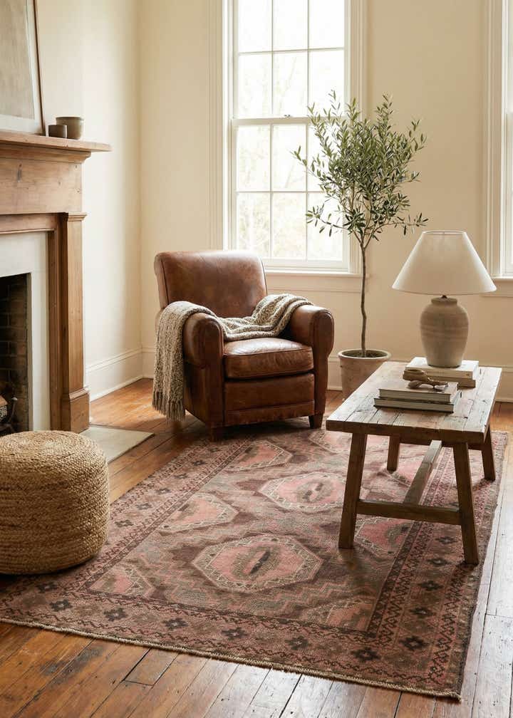 3' 6 x 6' 4 Hand Knotted Ultra Vintage Persian Wool Rug