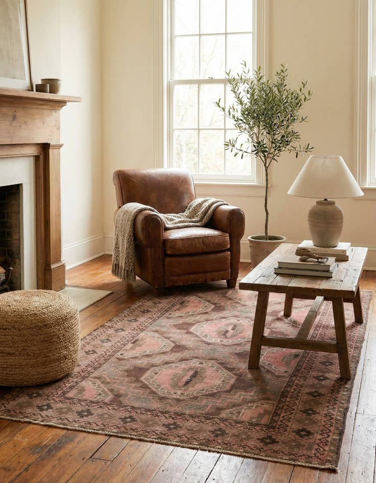 Detail image of 3' 6 x 6' 4 Hand Knotted Ultra Vintage Persian Wool Rug