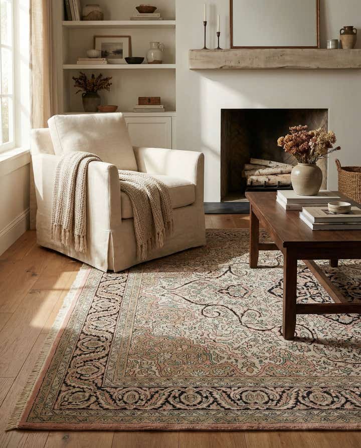 4' 1 x 6' 2 Hand Knotted Kashmir Wool Rug