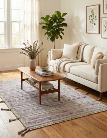 4' 3 x 6' 2 Hand Knotted Moroccan Wool Rug