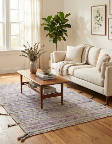 4' 3 x 6' 2 Hand Knotted Moroccan Wool Rug