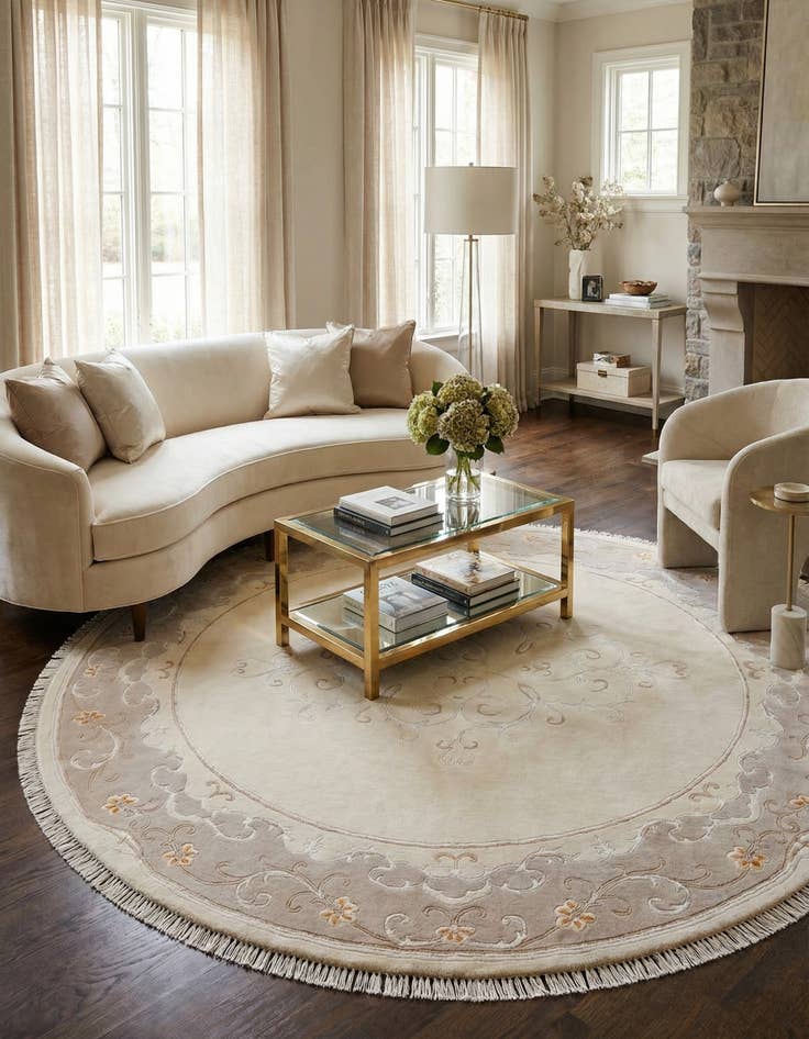 Detail image of 8' 3 x 8' 3  Hand Knotted Darya Wool Round Rug