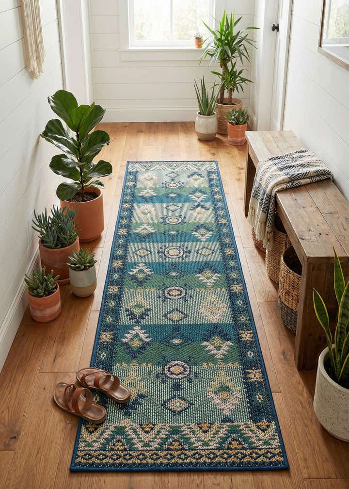 2' x 8' Easy-Clean Baja Indoor / Outdoor Runner Rug