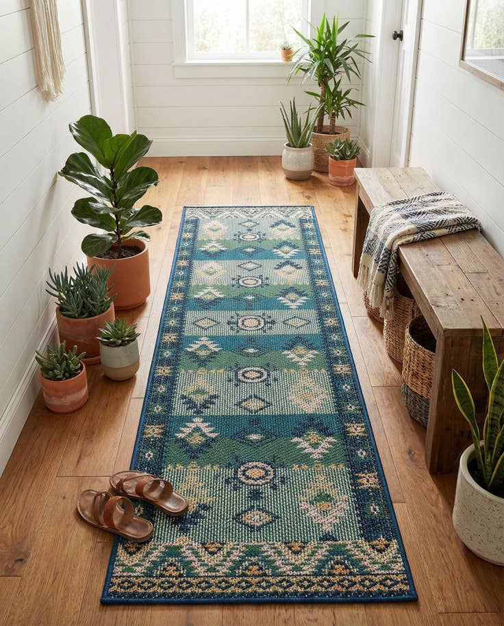 Detail image of 2' x 8' Easy-Clean Baja Indoor / Outdoor Runner Rug