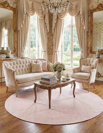 6' 11 x 6' 11 Hand Woven Jill Zarin English Manor Farmhouse Wool Round Rug