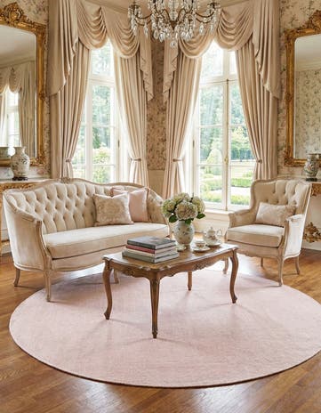 6' 11 x 6' 11 Hand Woven Jill Zarin English Manor Farmhouse Wool Round Rug