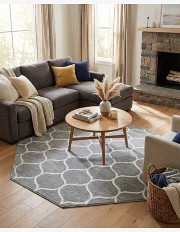 7' 10 x 7' 10 Trellis Frieze Octagon Rug