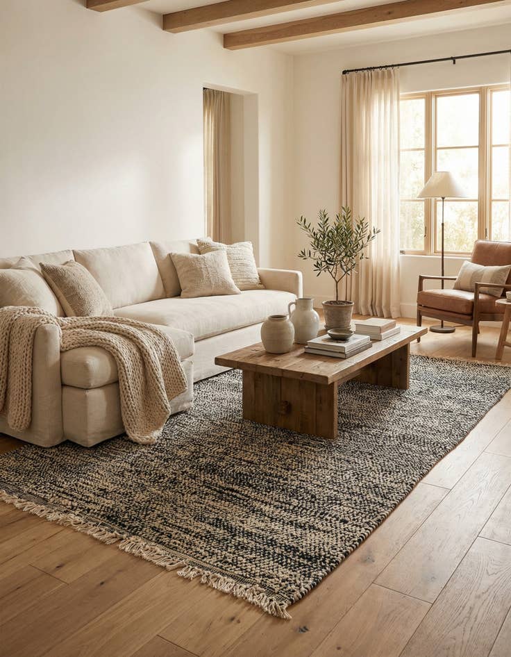 Detail image of 5' 2 x 8' 10  Hand Knotted Moroccan Wool Rug