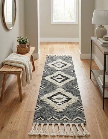 Charcoal Hand Woven Arizona Wool Runner Rug
