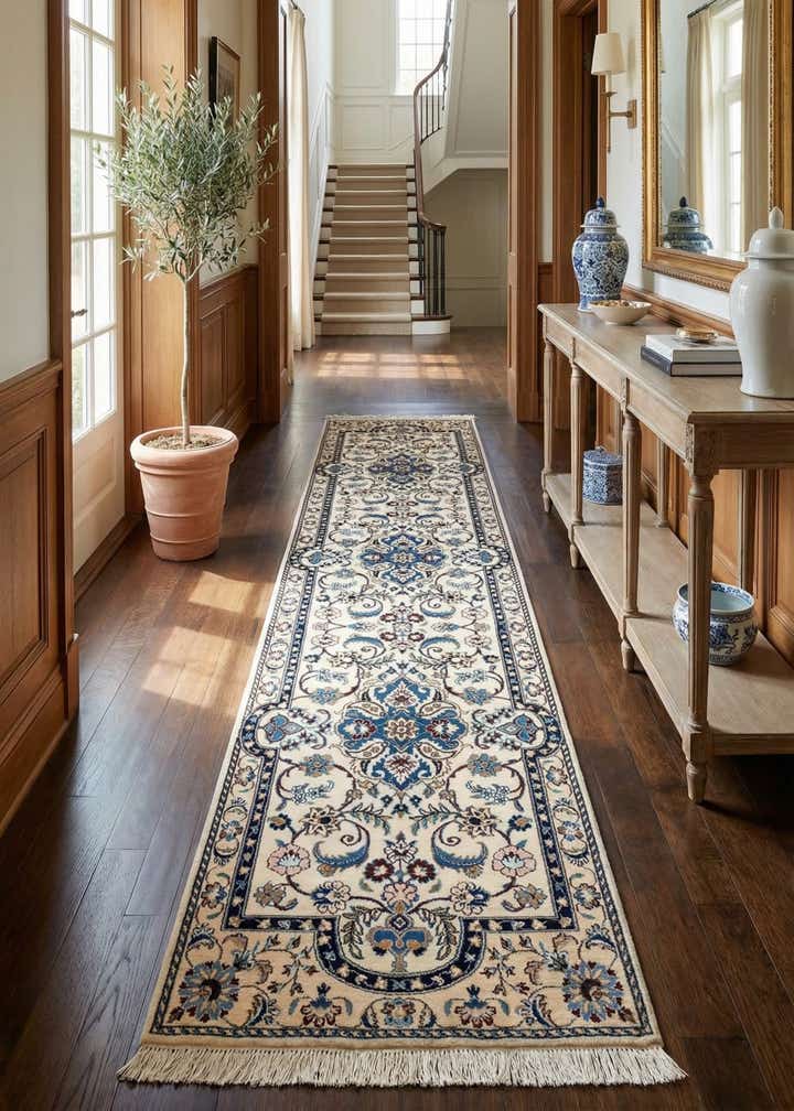 1' 7 x 9' 7 Hand Knotted Nain Rug