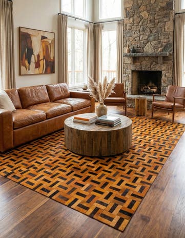 8' x 9' 11 Cowhide - Patchwork Rug