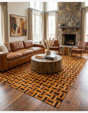8' x 9' 11 Cowhide - Patchwork Rug